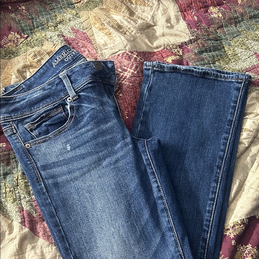 American Eagle Outfitters Women's Dark Blue Boot Cut Jeans